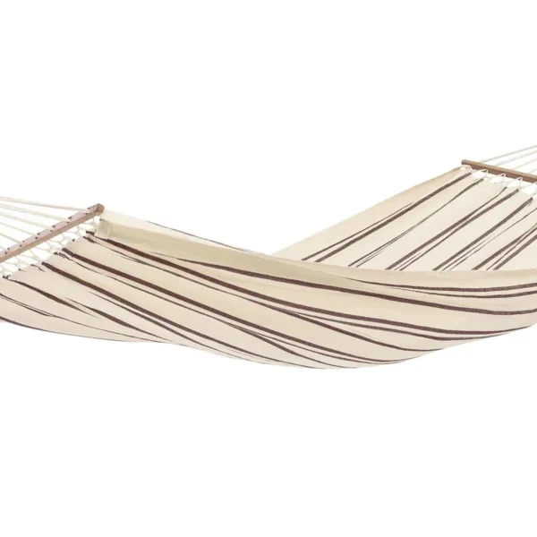 Brasilia puupulkadega võrkkiik 210 × 140 cm, cappuccino – valgel taustal